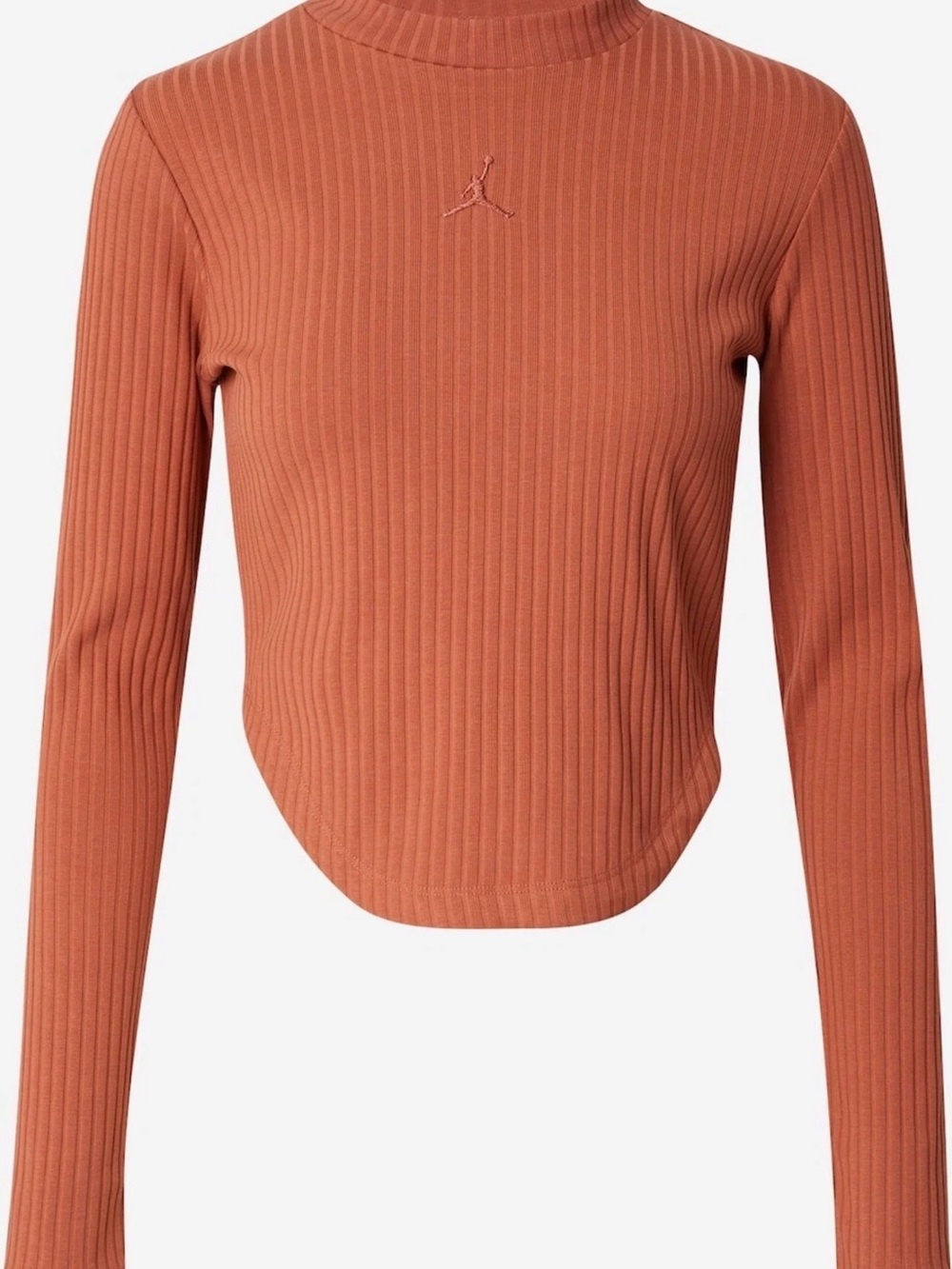 Jordan Women's Ribbed Long-Sleeve Top in Burnt Orange